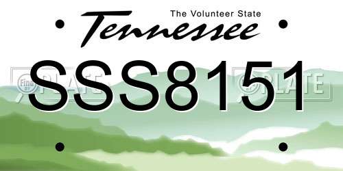 SSS8151 Tennessee License Plate