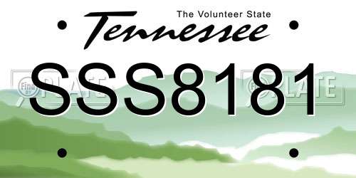 SSS8181 Tennessee License Plate