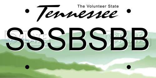 SSSBSBB Tennessee License Plate