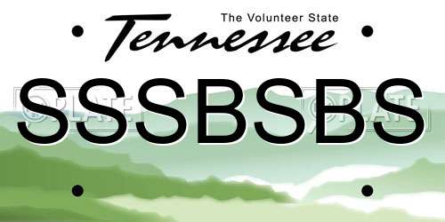 SSSBSBS Tennessee License Plate