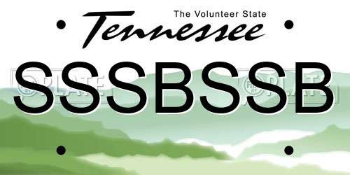 SSSBSSB Tennessee License Plate