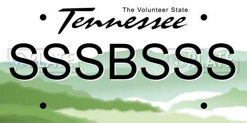 SSSBSSS Tennessee License Plate
