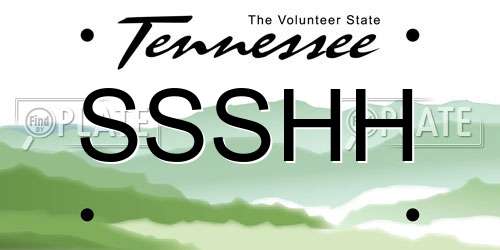 SSSHH Tennessee License Plate