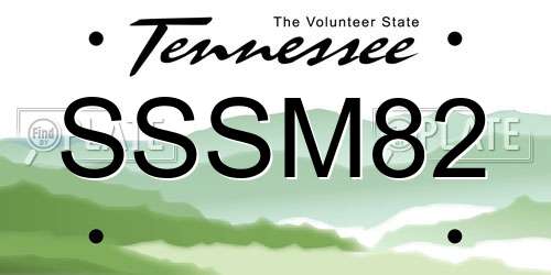 SSSM82 Tennessee License Plate