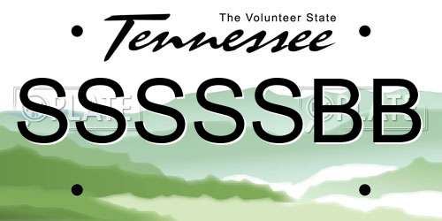 SSSSSBB Tennessee License Plate
