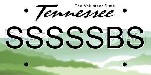 SSSSSBS Tennessee License Plate