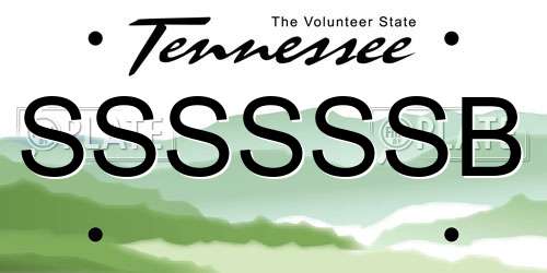 SSSSSSB Tennessee License Plate