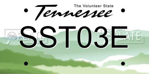 SST03E Tennessee License Plate