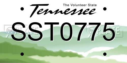 SST0775 Tennessee License Plate