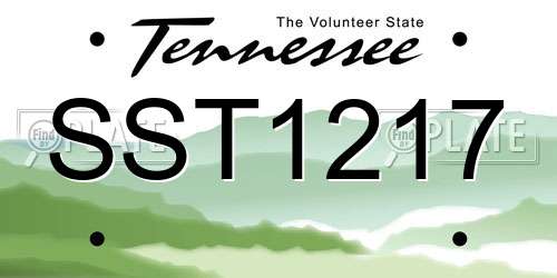 SST1217 Tennessee License Plate