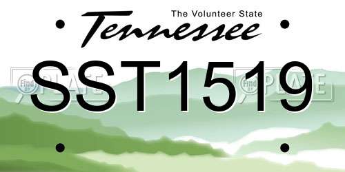 SST1519 Tennessee License Plate