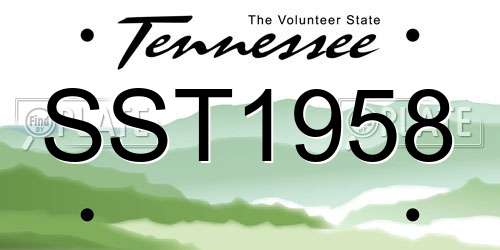 SST1958 Tennessee License Plate