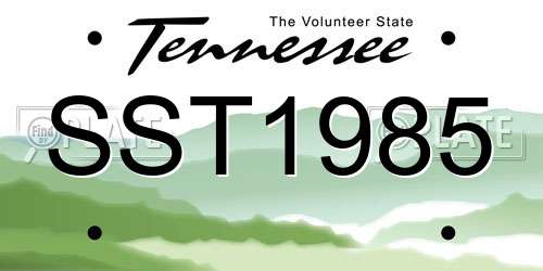 SST1985 Tennessee License Plate