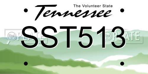 SST513 Tennessee License Plate