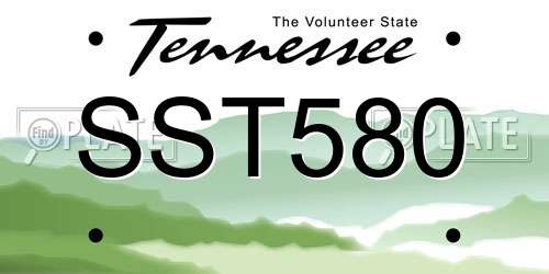 SST580 Tennessee License Plate