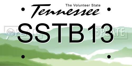 SSTB13 Tennessee License Plate