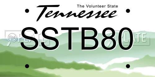 SSTB80 Tennessee License Plate