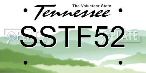 SSTF52 Tennessee License Plate