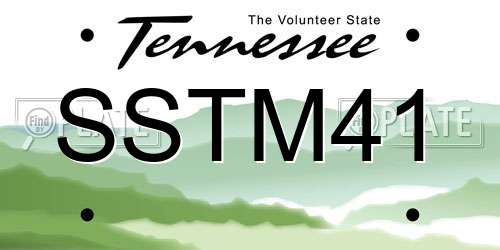 SSTM41 Tennessee License Plate