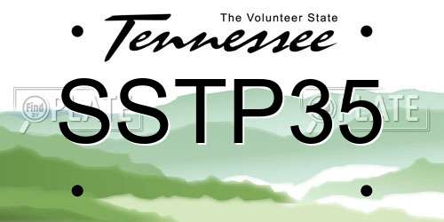 SSTP35 Tennessee License Plate