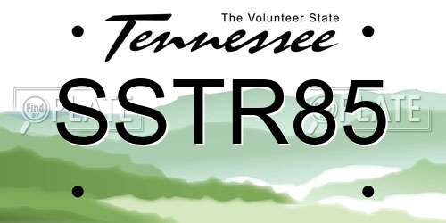 SSTR85 Tennessee License Plate