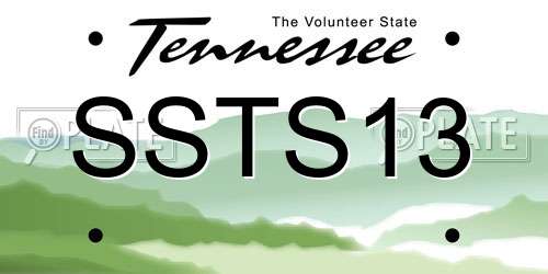 SSTS13 Tennessee License Plate
