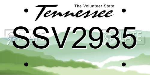 SSV2935 Tennessee License Plate
