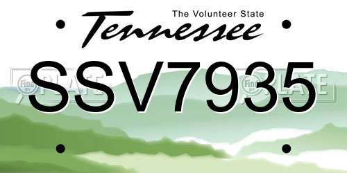 SSV7935 Tennessee License Plate