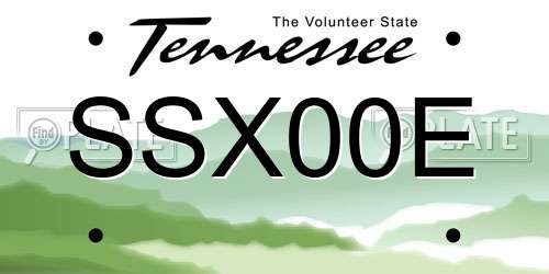 SSX00E Tennessee License Plate