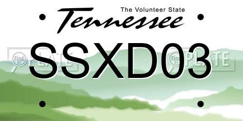 SSXD03 Tennessee License Plate