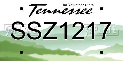 SSZ1217 Tennessee License Plate