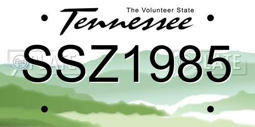 SSZ1985 Tennessee License Plate