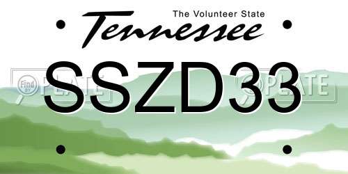 SSZD33 Tennessee License Plate