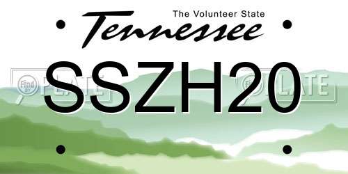 SSZH20 Tennessee License Plate
