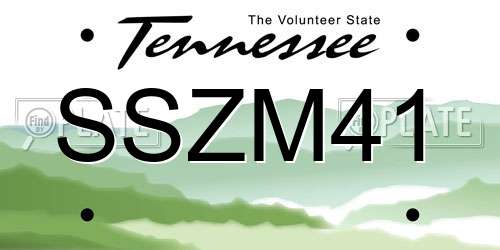 SSZM41 Tennessee License Plate