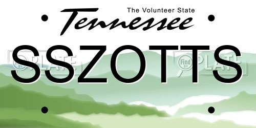 SSZOTTS Tennessee License Plate