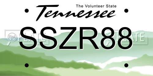 SSZR88 Tennessee License Plate