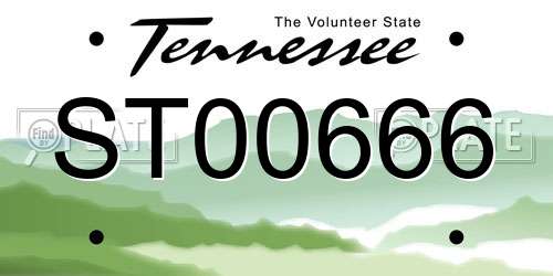 ST00666 Tennessee License Plate