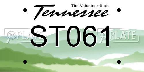 ST061 Tennessee License Plate