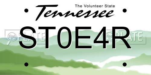 ST0E4R Tennessee License Plate