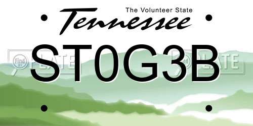 ST0G3B Tennessee License Plate