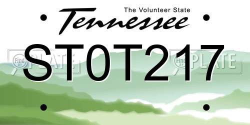 ST0T217 Tennessee License Plate