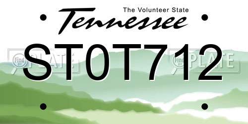 ST0T712 Tennessee License Plate