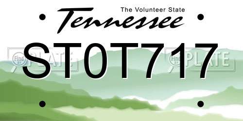 ST0T717 Tennessee License Plate