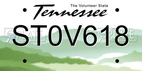 ST0V618 Tennessee License Plate