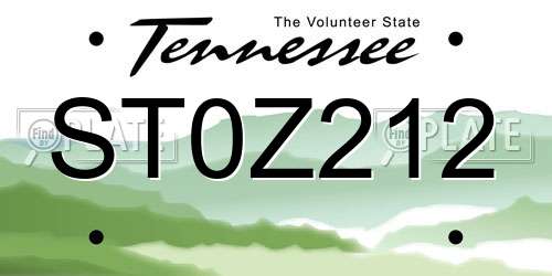 ST0Z212 Tennessee License Plate