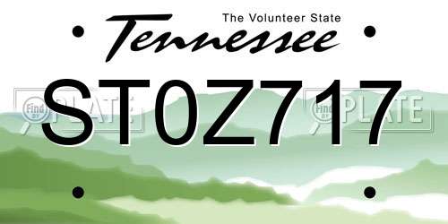 ST0Z717 Tennessee License Plate
