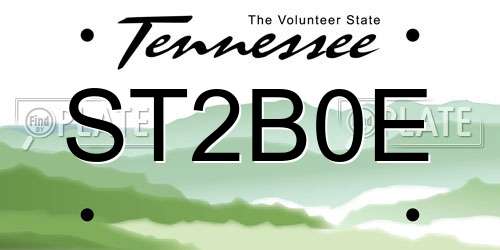 ST2B0E Tennessee License Plate