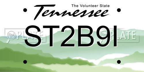 ST2B9I Tennessee License Plate