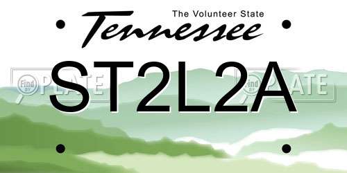 ST2L2A Tennessee License Plate